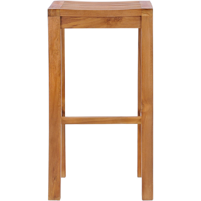 Ingrid A-Grade Teak Wood Outdoor Barstool, 30" H x 16" W x 16" D