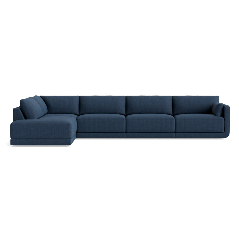 Eva Modular Corner Sectional, Performance Weave - Navy, Left Hand Facing