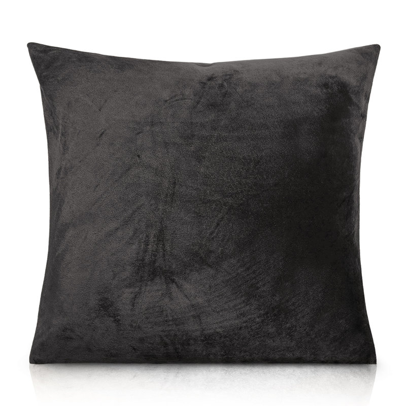 Aspire Homeware Square Plain Velvet Scatter Cushion Cover, Black, Pack of 6