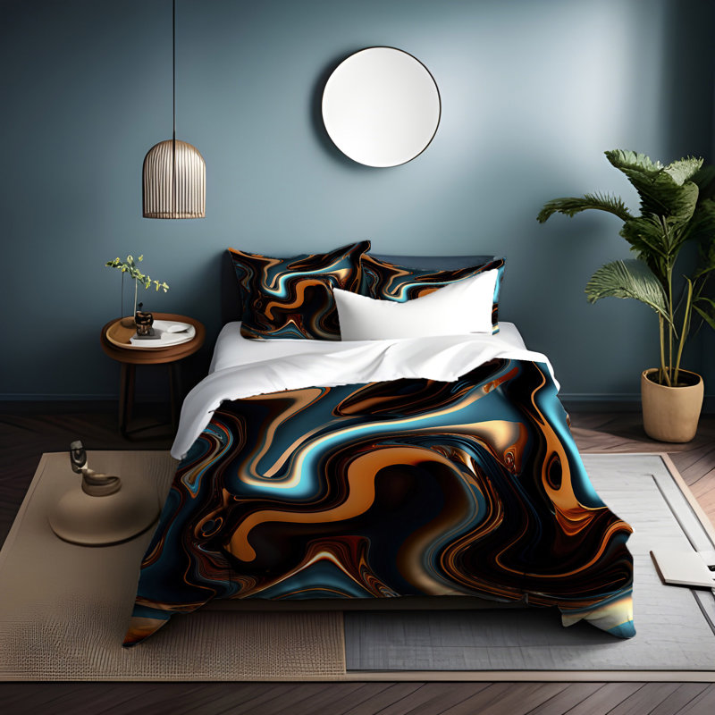 Abstract Duvet Cover, King Duvet Cover + 2 King Shams
