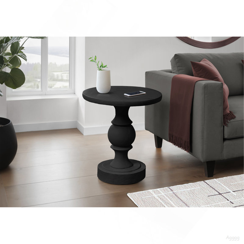 Table d'appoint, H 25 po, intérieur ou extérieur, chambre à coucher, bout, salon, table de chevet, ronde, table d'appoint