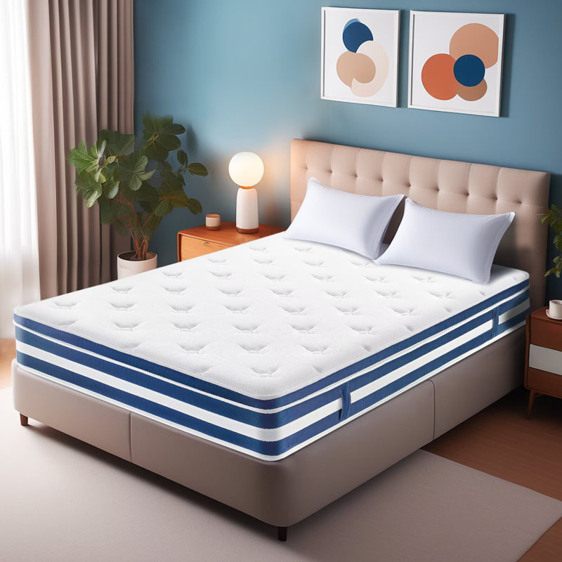10" Medium Pocketed Spring Gel Memory Foam Hybrid Mattress in A Box, King, 10"
