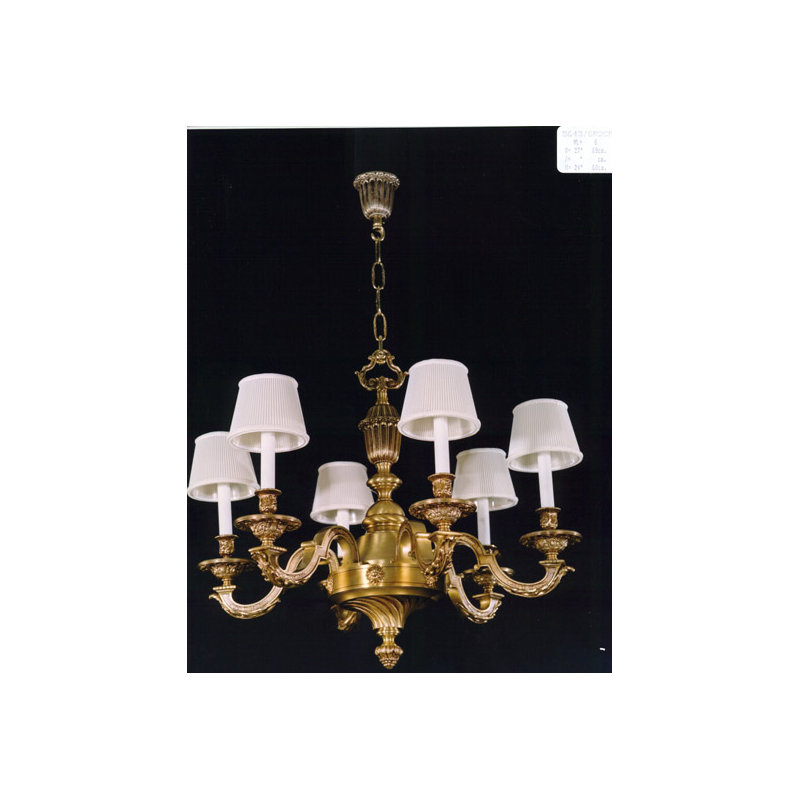 Cowie 6 - Light Shaded Chandelier, Antique Silver