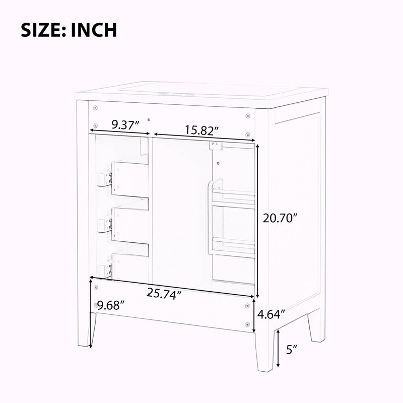 Meuble-lavabo simple avec plateau 30 po Sollie, Vert