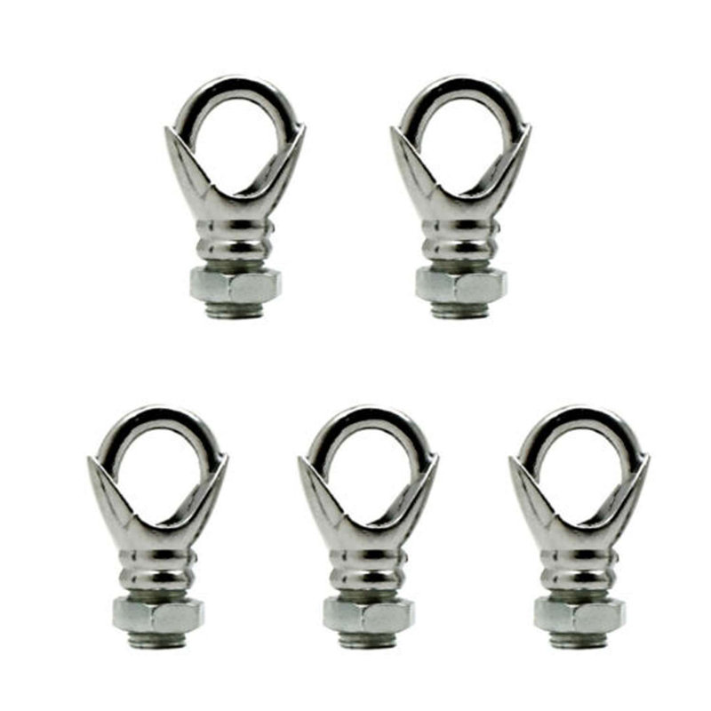 Slonin 5PCS Mini Ceiling Hook Heavy Duty Safety Buckle Design Q-Hanger M10 Screw And Nut Open Hook Ring 10Mm Cord Grip Lighting Kit