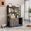 Armoire d'intérieur pour chat avec étagère de rangement, portes doubles et patin à gratter, grand bac à litière pratique gris caché