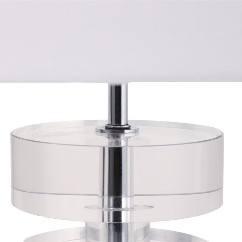 Lampe de table élégante en cristal cylindrique empilé pour salon - Lampe de chevet ou de bureau moderne pour chambre - 71 cm, cristal transparent et blanc