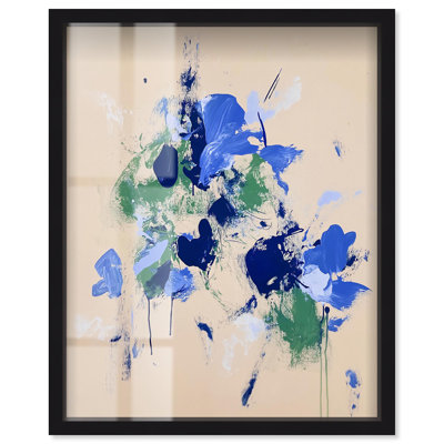 «Sapphire Scrawl Shadowbox Print Western Floral Art» par Art Remedy