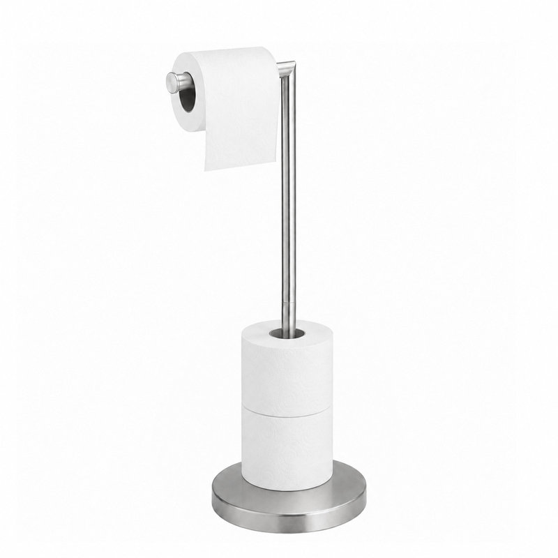 Porte-papier hygiénique sur pied, Nickel brossé