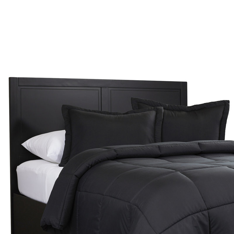 Ensemble d'édredon , Édredon pour lit simple + 1 taie décorative stan, Noir