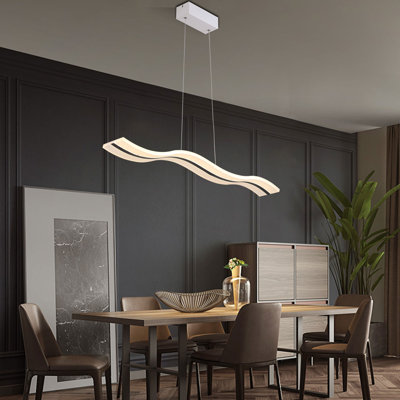 Luminaire suspendu moderne à DEL avec télécommande et luminaire de salle à manger à intensité variable