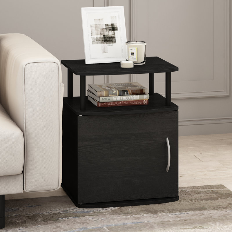 Table de bout avec rangement Lansing, Noir