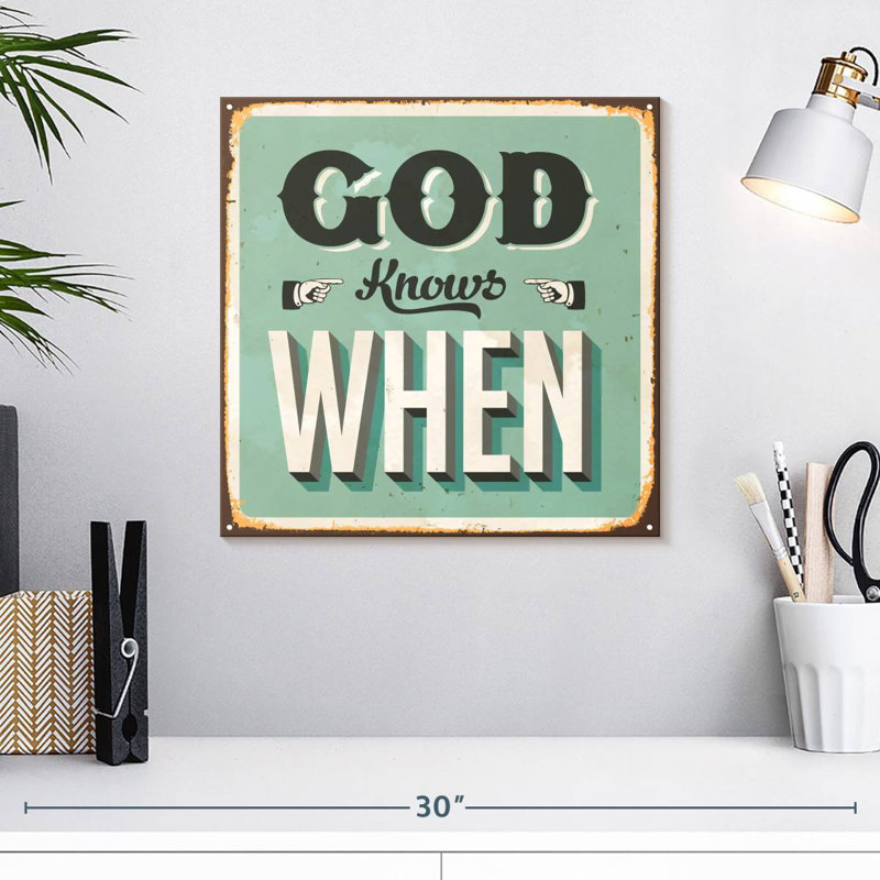 Khylige God Knows When Typographie, H 16 po x l 16 po