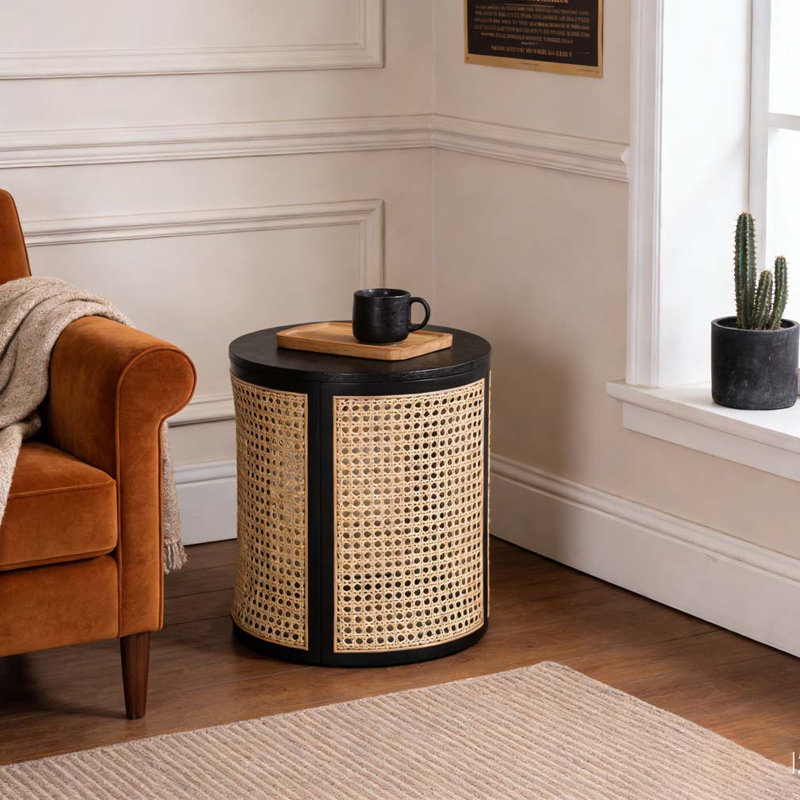 Table de bout ronde 15,70 po, Noir
