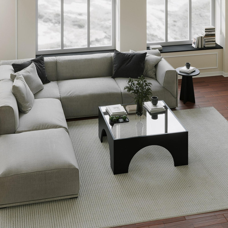 Glorias Coffee Table, Black, Transparent