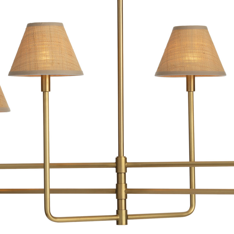 Polly 6 - Light Chandelier, Natural Brass