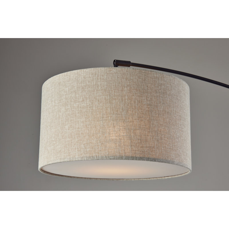 Lampe sur pied arquée 81 po Kata, Noir, Beige