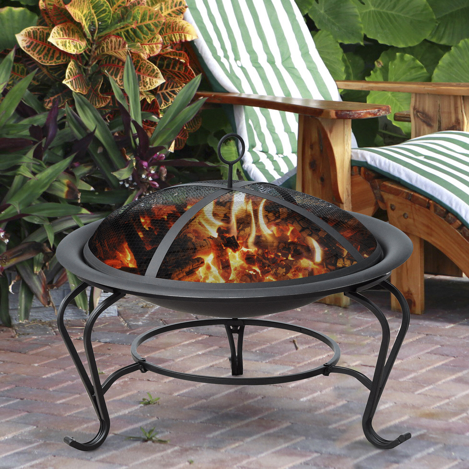 Red Barrel Studio Portable Steel Charcoal Fire Pit Reviews Wayfair   Portable Steel Charcoal Fire Pit 