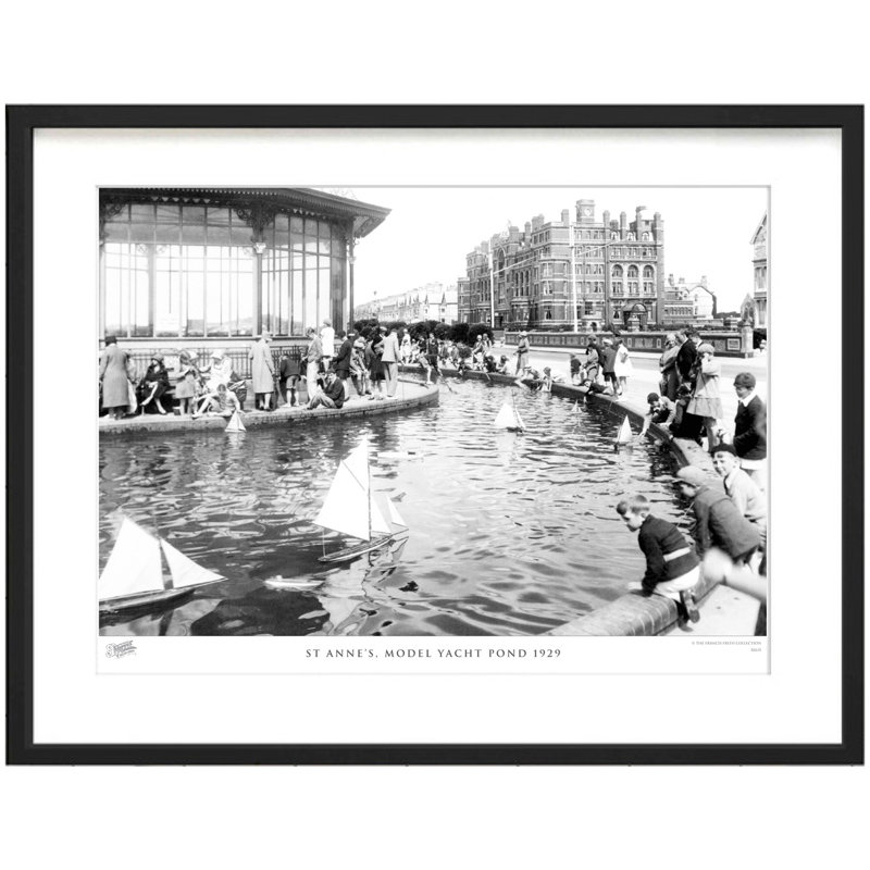 St Annes, Model Yacht Pond 1929 - Single Picture Frame Print, 40cm H x 50cm W x 2.3cm D