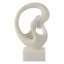 Sculpture en polyrésine à motif abstrait en boucle pour décoration de chambre à coucher ou de salon - 16 po - blanc