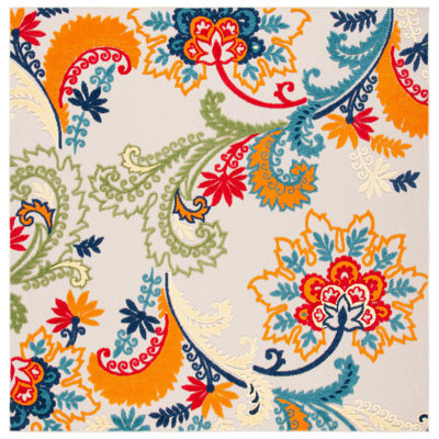 Tapis d'intérieur / extérieur à motif floral Purcellville