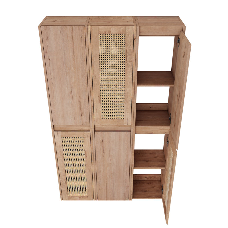 Armoire murale pour salle de bain, 6 portes à fermeture douce, armoire moderne élégante, économie d'espace