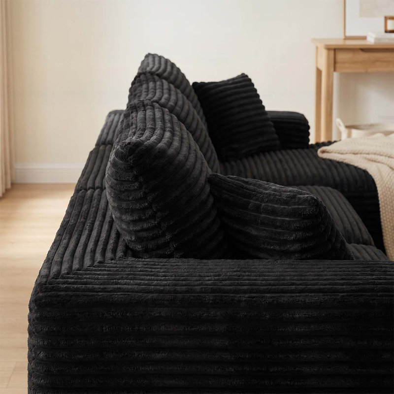 Canapé modulaire 103,9 pouces avec méridienne en forme de L, conception minimaliste moderne pour le salon et la chambre à coucher, siège profond, aucun assemblage requis