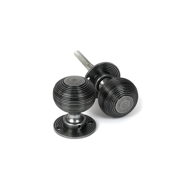 Beehive Interior Mortise Knob Set, Pewter Patina
