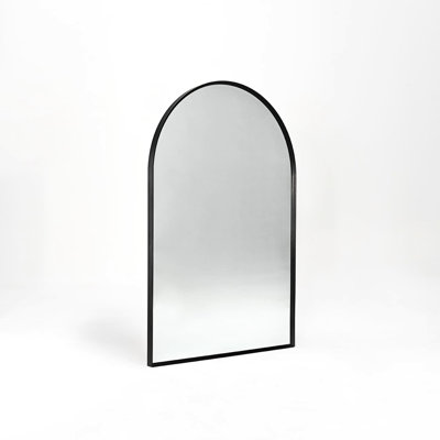 20X30 Inch Black Arched Bathroom Mirror - Rust Aluminum Frame, 4Mm Hd Glass With Shatterproof Film, Quick Setup Wall For Contemporary Alloy No Glass, Installation Included