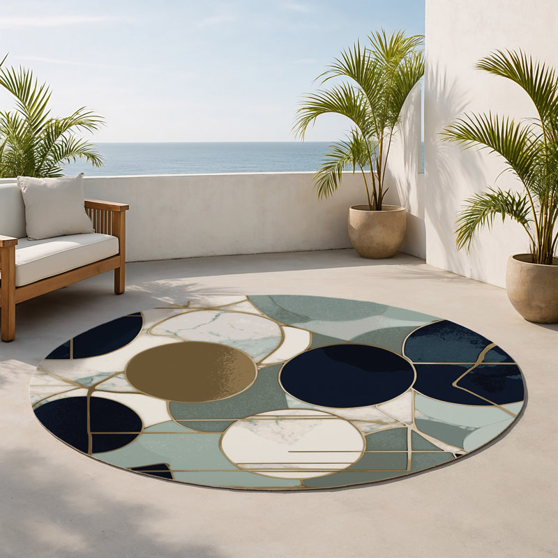 Tapis intérieur et extérieur Starbeam Halo, Rond 5 pi