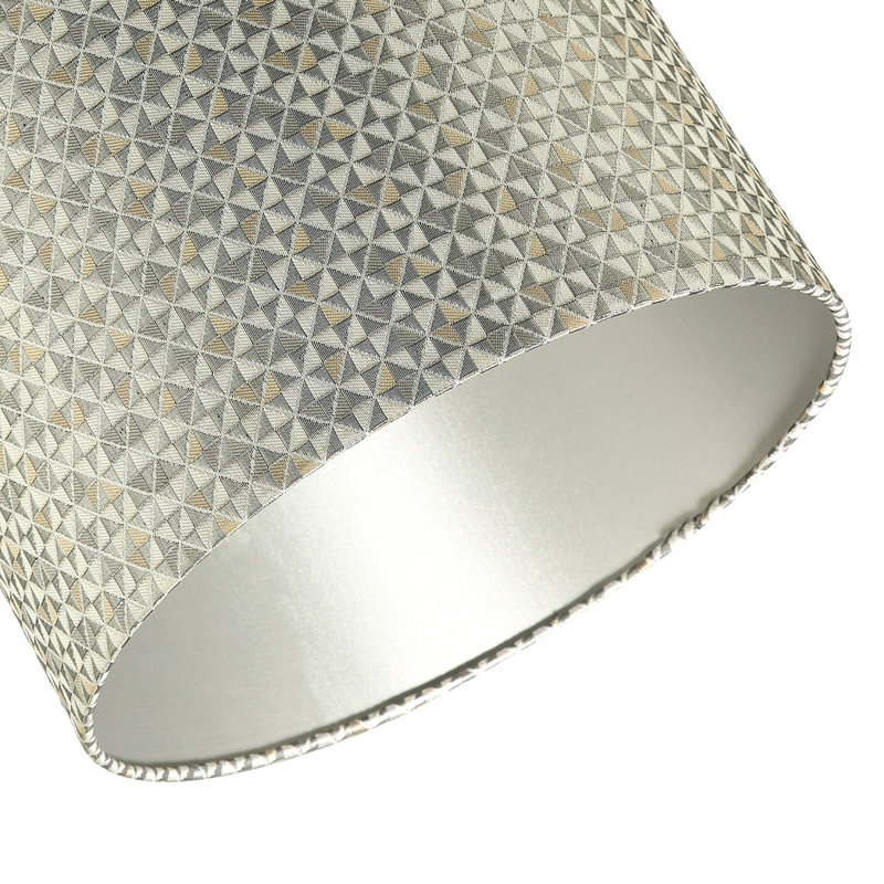20cm H Cotton Drum Lamp Shade ( No Direct Attachment Method ) in Silver