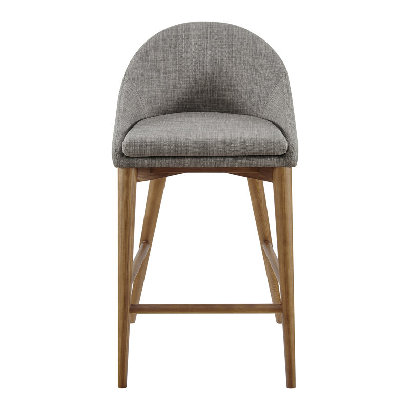 Tabouret de comptoir et de bar Prescott, Noyer brun, Gris foncé, Tabouret de comptoir (siège d'une hauteur de 26,4