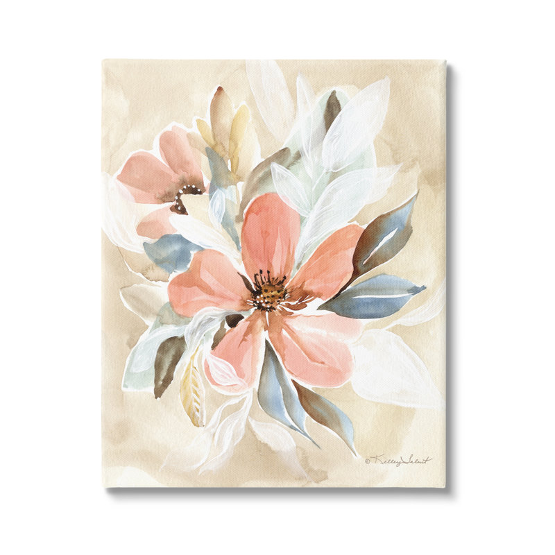 «Pink Lily Floral», art mural sur toile flottante par Kelley Talent, H 48 po x l 36 po x P 1,5 po, Toile tendue