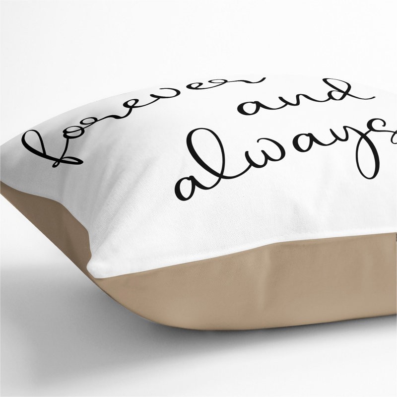 Forever And Always Square Throw Cushion, Stone, 55cm H x 55cm W x 20cm D