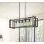 Sandra 5 - Light Kitchen Glass Shade Metal Frame Island Linear Pendant Light Fixture
