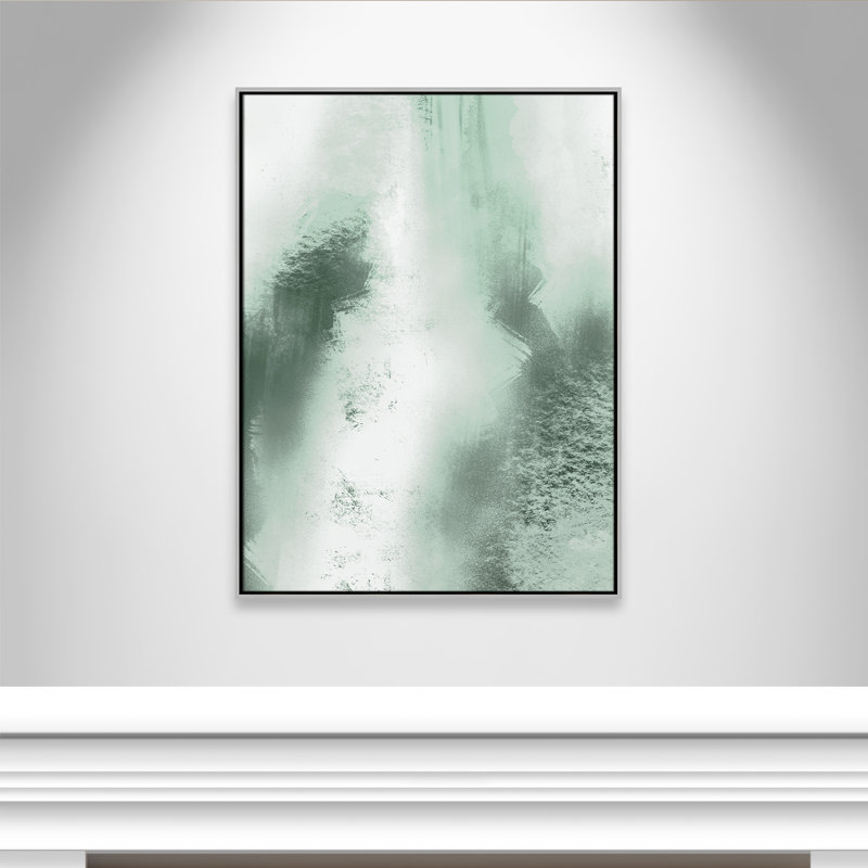 «Quietude Smudges I Print» par Marcus Prime, L 31,5 po x H 41,5 po, Flottant argenté