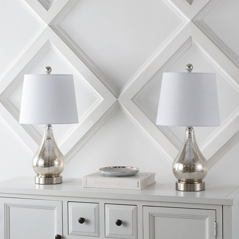 Enique 21'' Nickel Buffet Lamp Set