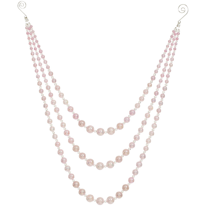 Ensemble de 4 perles suspendues 25 po, Rose / transparent
