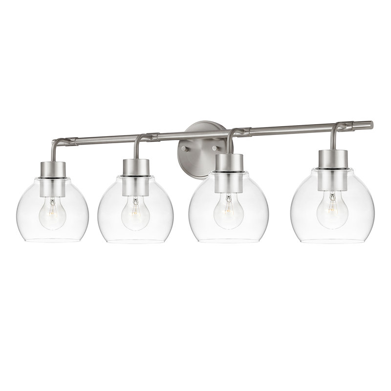 Northglenn Modern Dimmable Bathroom Vanity Light, Brushed Nickel, 4 Lights