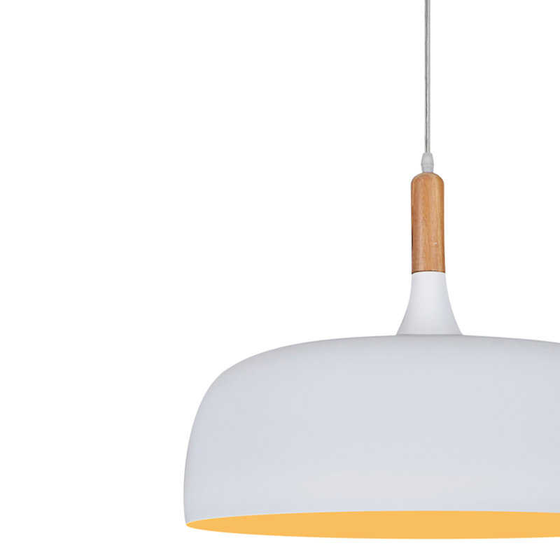 Luverne 1 - Light White Dome Pendant, 120cm H x 48cm W x 48cm D
