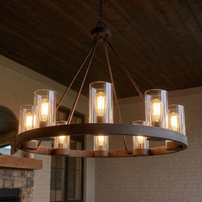 Lustre d'extérieur 8 lumières H 27,63 po Clemons