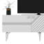Meuble télé moderne blanc et argent 59,1 po x 19,3 po x 15,7 po | 100% panneau de particules enduit de mélamine, épaisseur: 0,7 pouce | Solution de rangement élégante pour le salon, design durable et élégant-1431286059