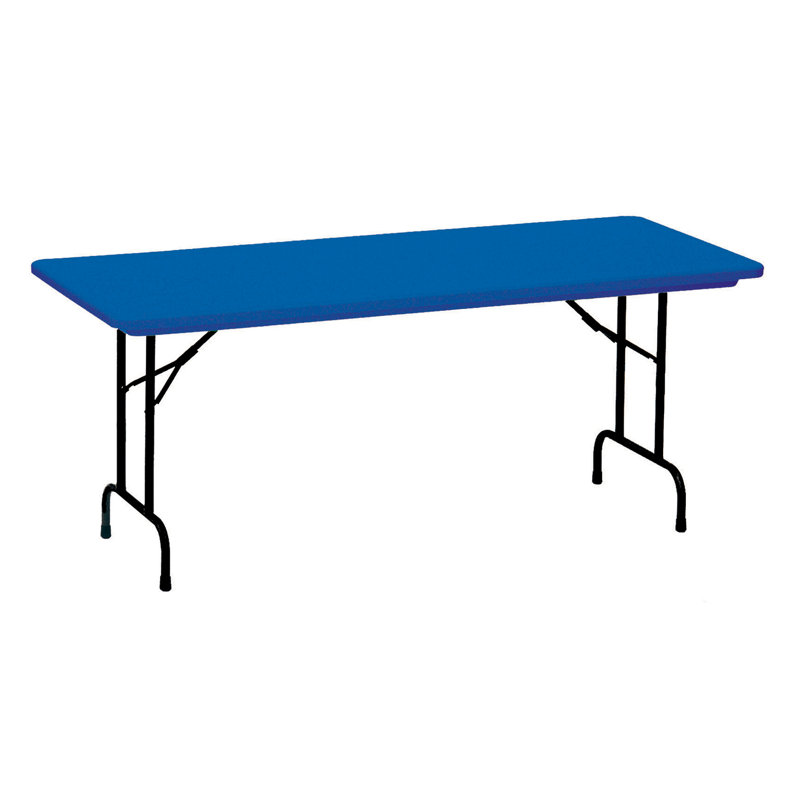 Table pliante rectangulaire en plastique, bleu, H 29 po x L 72 po x l 30 po