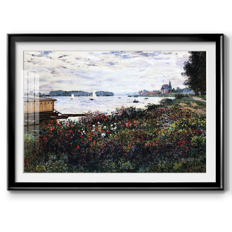 Riverbank At Argenteuil, 1877, reproduction d'art encadrée, Noir, H 15 po x l 21 po x P 1,5 po