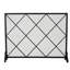 Pare-étincelles simple en fer - Diamant élégant moderne, l 41,35 po x P 8,77 po, H 31,97 po, panneau noir, motif élégant 41,5 po, 8,9 po, 32,1 po