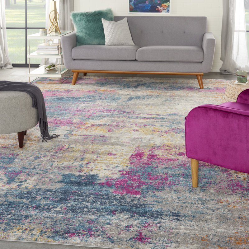Tapis ivoire en polypropylène tissé à la machine, Rectangle 9 pi x 12 pi