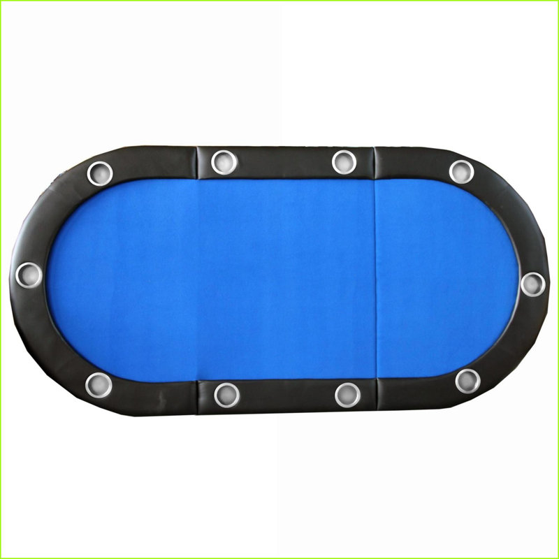 Plateau de table pliable pour 10 joueurs, table de poker / Blackjack à trois volets | Bleu | Moderne, Bleu