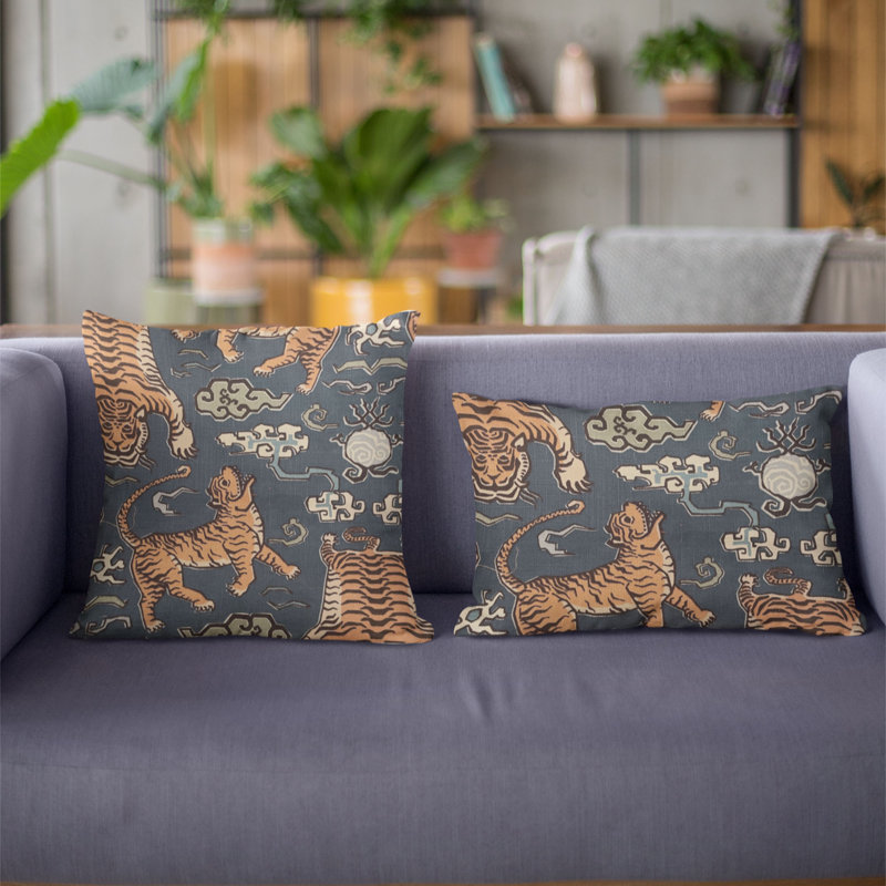 Kimono Tiger Indoor/Outdoor Pillow Cover & Insert, 12" x 20", Lumbar Pillow
