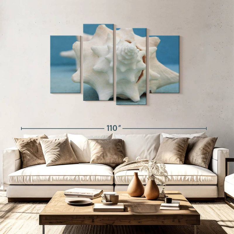 White conch seashell Aletra, H 48 po x l 75 po