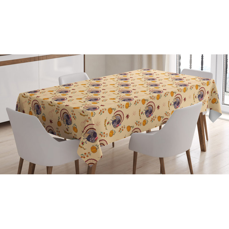 Geometric Thanksgiving Tablecloth, 84" L x 60" W